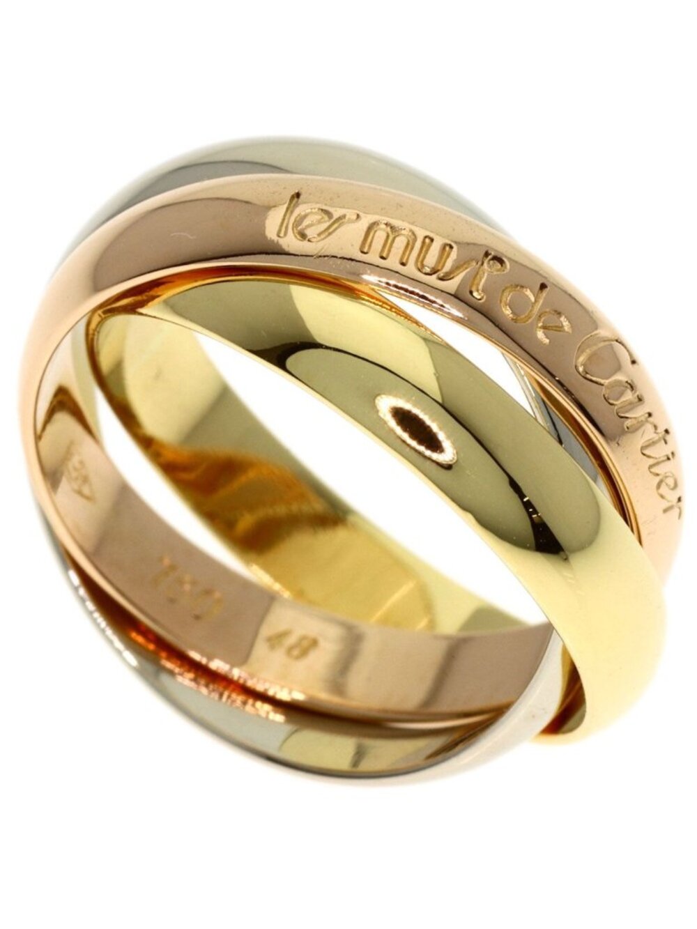 Cartier Trinity 48 Ring 18k Yellow Gold 18k Pink White
